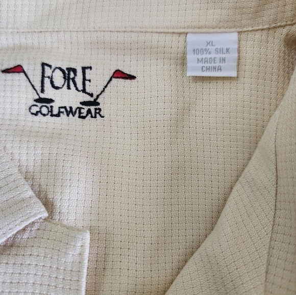 NEW Men's Bundle 2, 100% Silk Fore Golfwear Button-Up Shirts size XL - Picture 10 of 10
